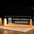 Desk Name Plate With LED Light - Indian Emblem